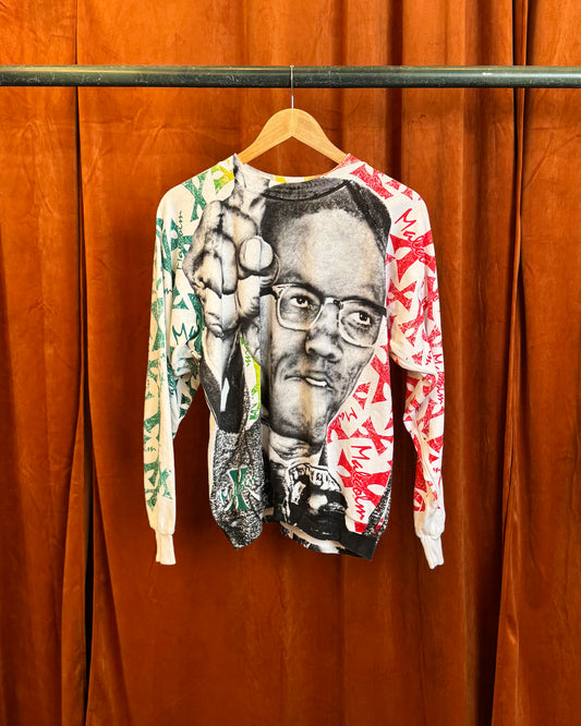 90s Malcom X AOP Crewneck