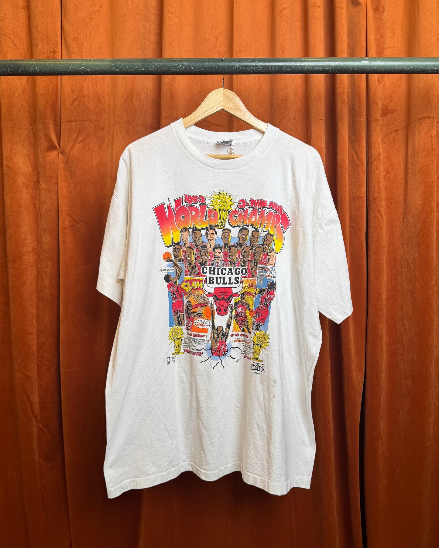 1993 Chicago Bulls 3 Peat Cartoon