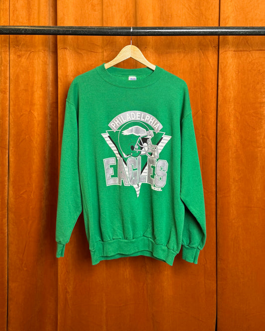 90s Philadelphia Eagles Trench Crewneck
