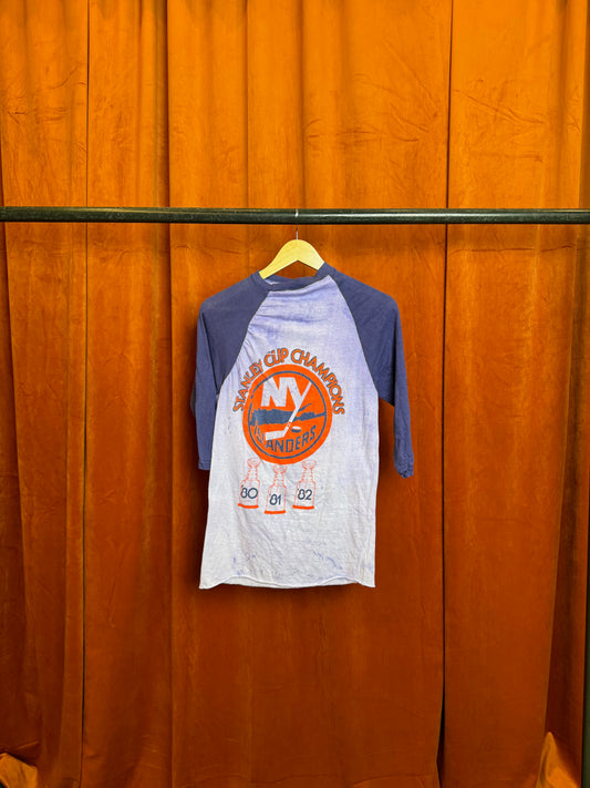 1982 New York Islanders 3 Peat Raglan