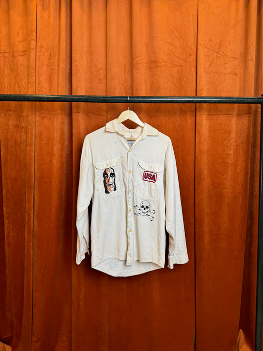 80s Hand Painted Metalhead Wrangler Shirt