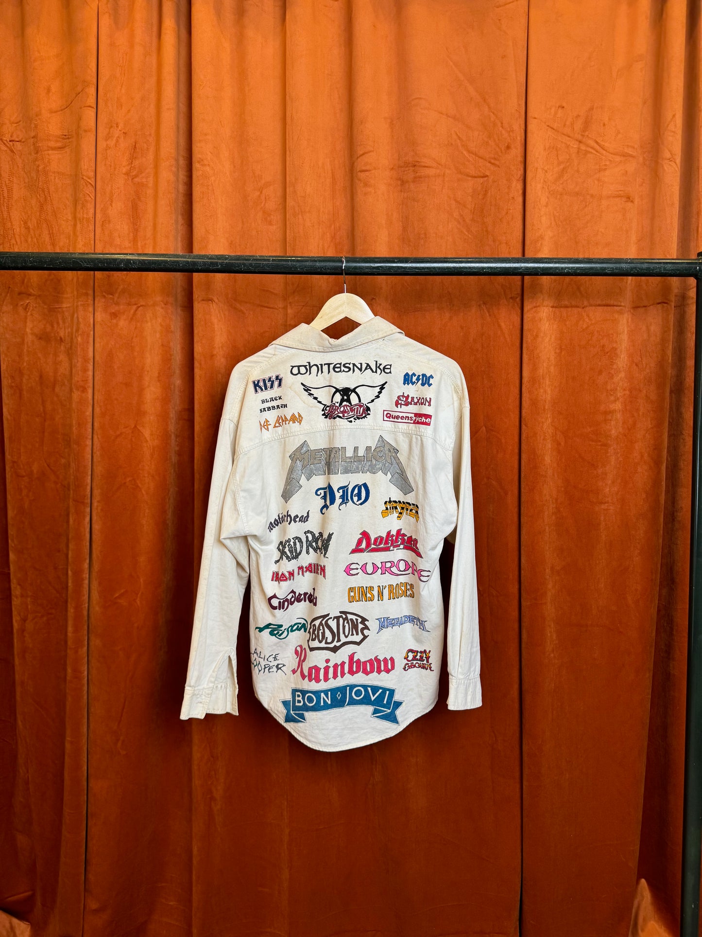 80s Hand Painted Metalhead Wrangler Shirt