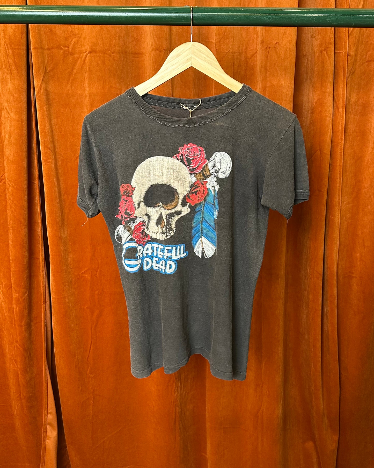 Grateful Dead Skull Feather Roses